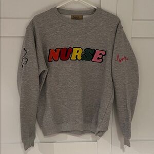 Gray Nurse Graphic Sweatshirt Crewneck